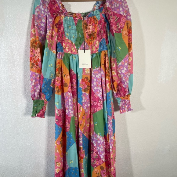 MSRP $299 NWT Spell & The Gypsy Collective Freda Puff Sleeve Midi Dress 2XS XXS - Picture 4 of 11